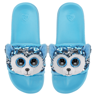 Ty Reversible Sequin Slides - Slush the Husky, Ty Inc, Shoes, Ty, Ty Reversible Sequin, Ty Reversible Sequin Pool Slide, Ty Reversible Sequin Slides - Slush the Husky, Ty Sequin Pool Slide, T