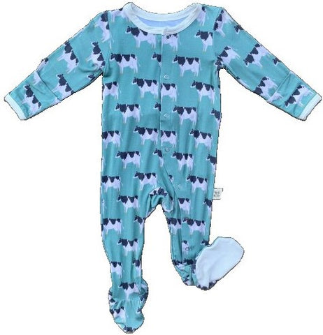 Kozi & Co Cows Footie with Snaps, Kozi & co, CM22, Kozi, Kozi & Co, Kozi & Co Country, Kozi & Co Country Collection, Kozi & Co Cows, Kozi & Co Cows Footie with Snaps, Kozi & Co Footie with Sn
