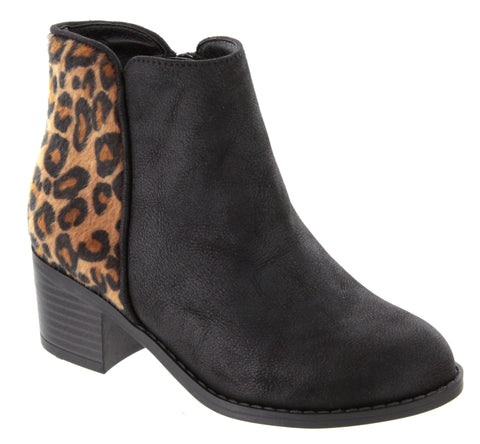 MIA Kids Junie Bootie, MIA Shoes, cf-size-13, cf-type-boot, cf-vendor-mia-shoes, JAN23, Leopard, Leopard Bootie, MIA, Mia Kids, Mia Kids Shoes, Mia Shoes, Shoe, Shoes, Boot - Basically Bows &