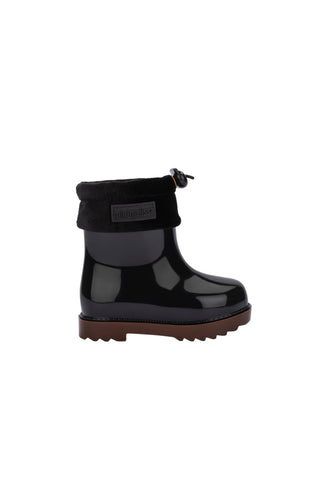 Mini Melissa Rain Boot III BB - Black / Caramel, Mini Melissa, Black, cf-size-8, cf-size-9, cf-type-shoes, cf-vendor-mini-melissa, Girls Boots, Glitter Rain Boot, Mini Melissa, Mini Melissa B