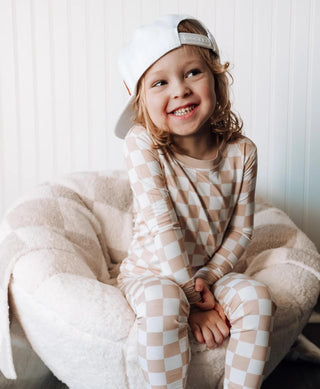 Dream Big Little Co Sandy Checkers L/S Dream Set, Dream Big Little Co, cf-size-4t, cf-size-5-6, cf-type-pajamas, cf-vendor-dream-big-little-co, Charcoal Checkers, Checkers, DBLC, Dream Big Li
