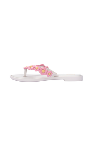 Mini Melissa Spring Flip Flops - White / Pink, Grendene, cf-size-11, cf-size-12, cf-size-3, cf-type-sandal, cf-vendor-grendene, Flower Flip Flop, Grendene, Grendene Mini Melissa, Grendene Sho