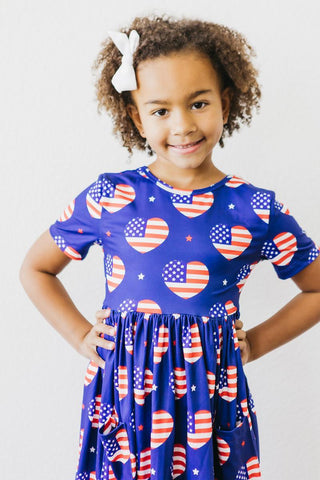 Mila & Rose I Heart the USA S/S Pocket Twirl Dress, Mila & Rose, 4th of July, 4th of July Dress, cf-size-4t, cf-type-dress, cf-vendor-mila-&-rose, CM22, I Heart the USA, Mila & Rose, Mila & R