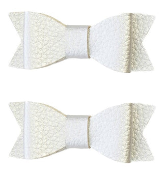 Baby Bling Leather Bow Tie Clip Set - Silver, Baby Bling, Alligator Clip, Alligator Clip Hair Bow, Baby Bling, Baby Bling Bows, Baby Bling Hair Bow Clips, Baby Bling Hair Clip Set, Baby Bling