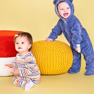 Magnetic Me Multi Stripe Velour Magnetic Footie, Magnificent Baby, Baby, Baby Clothing, Baby Shower, Baby Shower Gift, cf-size-0-3-months, cf-type-footie, cf-vendor-magnificent-baby, Footie, 