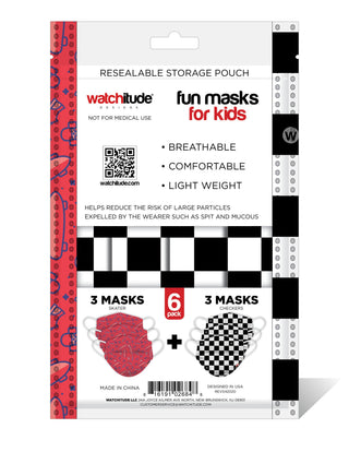 Kids Disposable Masks - Skater / Checkers, Watchitude, Child Face Mask, Child Face MAskCute Kids Face MAsk, Cotton Face Mask, Cute Kids Mask, Disposable Face Mask, Els PW 11399, Face Mask, Fa