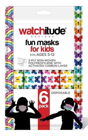 Kids Disposable Masks - Butterfly / Rainbow Playground, Watchitude, cf-type-face-mask, cf-vendor-watchitude, Child Face Mask, Child Face MAskCute Kids Face MAsk, Cotton Face Mask, Cute Kids M