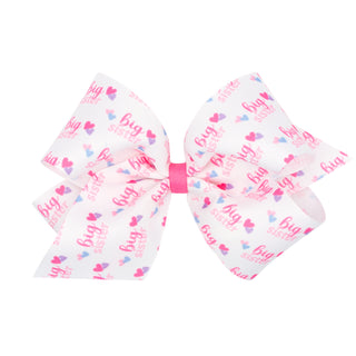 Big Sister Printed Grosgrain Hair Bow on Clippie, Wee Ones, Big Sister, Big Sister Printed Grosgrain Hair Bow on Clippie, cf-size-king, cf-size-medium, cf-type-hair-bow, cf-vendor-wee-ones, H
