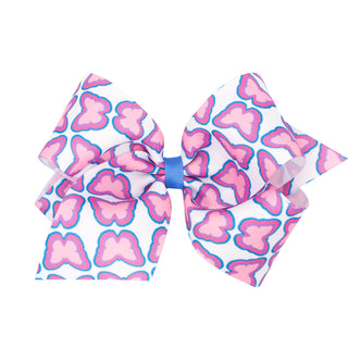 Butterfly California Dreamin' Print Hair Bow on Clippie, Wee Ones, Alligator Clip, Alligator Clip Hair Bow, Breast Cancer Awareness, Butterfly, California Dreamin' Print Hair Bow on Clippie, 