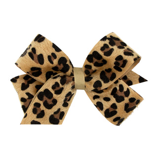 Faux Leopard with Grosgrain Hair Bow on Clippie, Wee Ones, Alligator Clip, Alligator Clip Hair Bow, cf-size-king, cf-size-medium, cf-type-hair-bow, cf-vendor-wee-ones, Clippie, Clippie Hair B