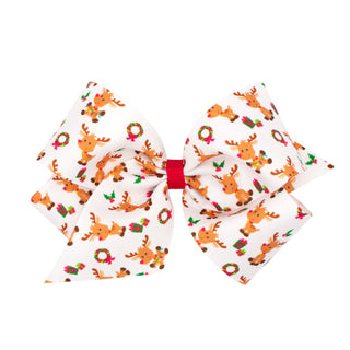 King Holiday Grosgrain Printed Hair Bow on Clippie (6 Prints Available), Wee Ones, All Things Holiday, cf-type-hair-bow, cf-vendor-wee-ones, Christmas Bow, Hair Bow, Holiday Hair Bow, jolly h