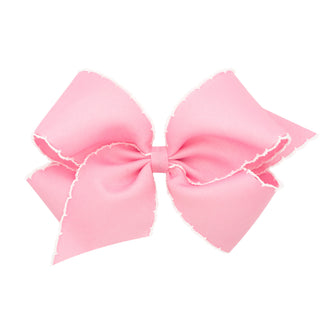 King Solid Grosgrain Moonstich Hair Bow on Clippie - 6 Colors, Wee Ones, Alligator Clip, Alligator Clip Hair Bow, cf-size-aqua, cf-size-lemon, cf-type-hair-bow, cf-vendor-wee-ones, Clippie, C
