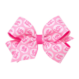 Little Sister 2 Layer Hair Bow on Clippie - 2 Sizes, Wee Ones, cf-size-medium, cf-size-mini, cf-type-hair-bow, cf-vendor-wee-ones, CM22, Hair Bow on Clippie, Little Sister, Little Sister Hair