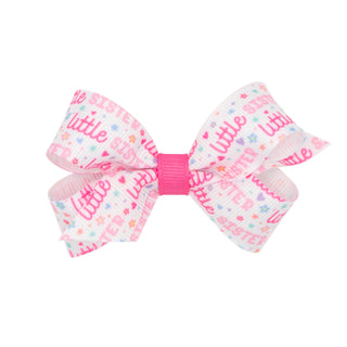 Little Sister Hair Bow on Clippie - 2 Sizes, Wee Ones, cf-size-medium, cf-size-mini, cf-type-hair-bow, cf-vendor-wee-ones, CM22, Hair Bow on Clippie, Little Sister, Little Sister Hair Bow, Li