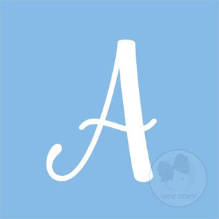 Medium Blue w/White Monogram Hair Bow on Clippie, Wee Ones, Alligator Clip, Alligator Clip Hair Bow, cf-type-hair-bow, cf-vendor-wee-ones, Clippie, Grosgrain, Hair Bow, Initial, Initial Hair 