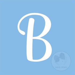 Medium Blue w/White Monogram Hair Bow on Clippie, Wee Ones, Alligator Clip, Alligator Clip Hair Bow, cf-type-hair-bow, cf-vendor-wee-ones, Clippie, Grosgrain, Hair Bow, Initial, Initial Hair 