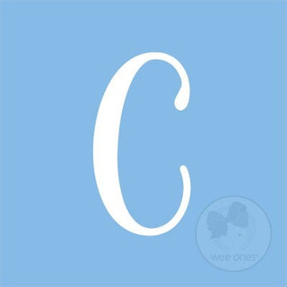 Medium Blue w/White Monogram Hair Bow on Clippie, Wee Ones, Alligator Clip, Alligator Clip Hair Bow, cf-type-hair-bow, cf-vendor-wee-ones, Clippie, Grosgrain, Hair Bow, Initial, Initial Hair 