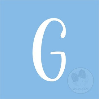 Medium Blue w/White Monogram Hair Bow on Clippie, Wee Ones, Alligator Clip, Alligator Clip Hair Bow, cf-type-hair-bow, cf-vendor-wee-ones, Clippie, Grosgrain, Hair Bow, Initial, Initial Hair 