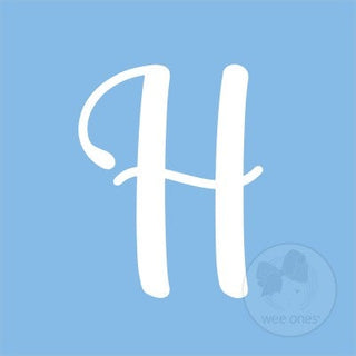 Medium Blue w/White Monogram Hair Bow on Clippie, Wee Ones, Alligator Clip, Alligator Clip Hair Bow, cf-type-hair-bow, cf-vendor-wee-ones, Clippie, Grosgrain, Hair Bow, Initial, Initial Hair 