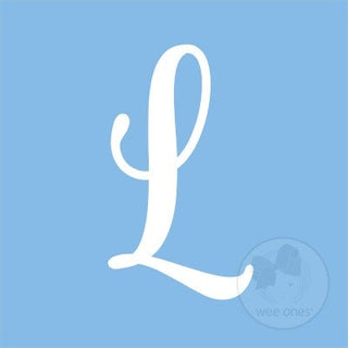 Medium Blue w/White Monogram Hair Bow on Clippie, Wee Ones, Alligator Clip, Alligator Clip Hair Bow, cf-type-hair-bow, cf-vendor-wee-ones, Clippie, Grosgrain, Hair Bow, Initial, Initial Hair 