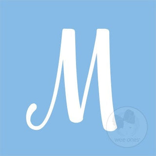 Medium Blue w/White Monogram Hair Bow on Clippie, Wee Ones, Alligator Clip, Alligator Clip Hair Bow, cf-type-hair-bow, cf-vendor-wee-ones, Clippie, Grosgrain, Hair Bow, Initial, Initial Hair 