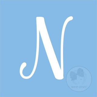 Medium Blue w/White Monogram Hair Bow on Clippie, Wee Ones, Alligator Clip, Alligator Clip Hair Bow, cf-type-hair-bow, cf-vendor-wee-ones, Clippie, Grosgrain, Hair Bow, Initial, Initial Hair 