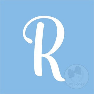 Medium Blue w/White Monogram Hair Bow on Clippie, Wee Ones, Alligator Clip, Alligator Clip Hair Bow, cf-type-hair-bow, cf-vendor-wee-ones, Clippie, Grosgrain, Hair Bow, Initial, Initial Hair 