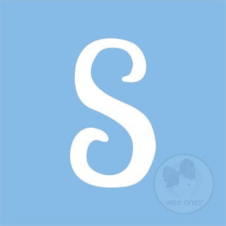 Medium Blue w/White Monogram Hair Bow on Clippie, Wee Ones, Alligator Clip, Alligator Clip Hair Bow, cf-type-hair-bow, cf-vendor-wee-ones, Clippie, Grosgrain, Hair Bow, Initial, Initial Hair 