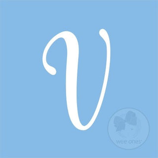 Medium Blue w/White Monogram Hair Bow on Clippie, Wee Ones, Alligator Clip, Alligator Clip Hair Bow, cf-type-hair-bow, cf-vendor-wee-ones, Clippie, Grosgrain, Hair Bow, Initial, Initial Hair 