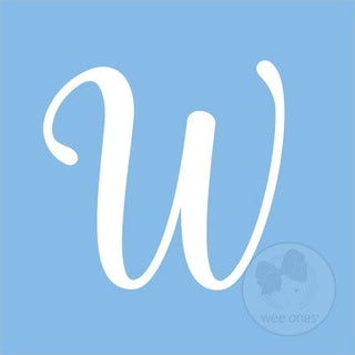 Medium Blue w/White Monogram Hair Bow on Clippie, Wee Ones, Alligator Clip, Alligator Clip Hair Bow, cf-type-hair-bow, cf-vendor-wee-ones, Clippie, Grosgrain, Hair Bow, Initial, Initial Hair 