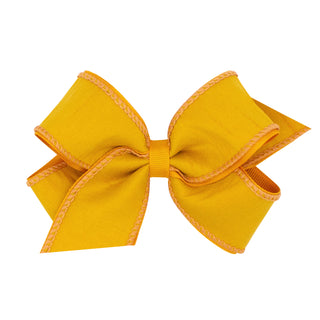 Medium Dupioni Silk Overlay Grosgrain Bow on Clippie, Wee Ones, cf-type-hair-bow, cf-vendor-wee-ones, Dupioni Silk Overlay Grosgrain Bow on Clippie, Medium Dupioni Silk Overlay Grosgrain Bow 