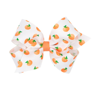 Medium Fruit Print Grosgrain Print Hair Bow on Clippie, Wee Ones, Alligator Clip, Alligator Clip Hair Bow, cf-type-hair-bow, cf-vendor-wee-ones, Clippie, Clippie Hair Bow, Fruit Print Grosgra