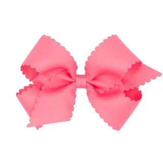 Medium Grosgrain Scallop Edge Hair Bow on Clippie, Wee Ones, Alligator Clip, Alligator Clip Hair Bow, cf-type-hair-bow, cf-vendor-wee-ones, Clippie, Clippie Hair Bow, Grosgrain Scallop Edge H