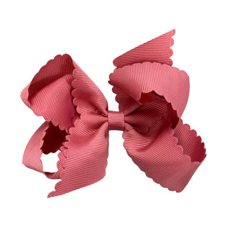 Medium Grosgrain Scallop Edge Hair Bow on Clippie, Wee Ones, Alligator Clip, Alligator Clip Hair Bow, cf-type-hair-bow, cf-vendor-wee-ones, Clippie, Clippie Hair Bow, Grosgrain Scallop Edge H