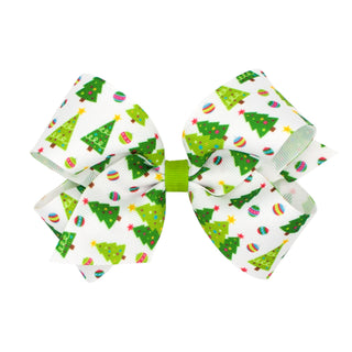 Medium Holiday Grosgrain Printed Hair Bow on Clippie (6 Prints Available), Wee Ones, All Things Holiday, cf-type-hair-bow, cf-vendor-wee-ones, Christmas Bow, Hair Bow, Holiday Hair Bow, jolly