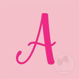 Medium Light Pink w/Hot Pink Monogram Hair Bow on Clippie, Wee Ones, Alligator Clip, Alligator Clip Hair Bow, cf-type-hair-bow, cf-vendor-wee-ones, Clippie, Grosgrain, Hair Bow, Initial, Init