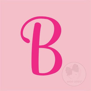 Medium Light Pink w/Hot Pink Monogram Hair Bow on Clippie, Wee Ones, Alligator Clip, Alligator Clip Hair Bow, cf-type-hair-bow, cf-vendor-wee-ones, Clippie, Grosgrain, Hair Bow, Initial, Init