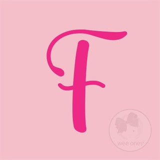 Medium Light Pink w/Hot Pink Monogram Hair Bow on Clippie, Wee Ones, Alligator Clip, Alligator Clip Hair Bow, cf-type-hair-bow, cf-vendor-wee-ones, Clippie, Grosgrain, Hair Bow, Initial, Init