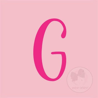 Medium Light Pink w/Hot Pink Monogram Hair Bow on Clippie, Wee Ones, Alligator Clip, Alligator Clip Hair Bow, cf-type-hair-bow, cf-vendor-wee-ones, Clippie, Grosgrain, Hair Bow, Initial, Init