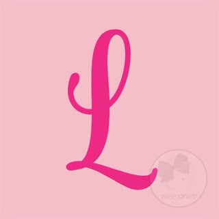 Medium Light Pink w/Hot Pink Monogram Hair Bow on Clippie, Wee Ones, Alligator Clip, Alligator Clip Hair Bow, cf-type-hair-bow, cf-vendor-wee-ones, Clippie, Grosgrain, Hair Bow, Initial, Init
