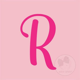 Medium Light Pink w/Hot Pink Monogram Hair Bow on Clippie, Wee Ones, Alligator Clip, Alligator Clip Hair Bow, cf-type-hair-bow, cf-vendor-wee-ones, Clippie, Grosgrain, Hair Bow, Initial, Init