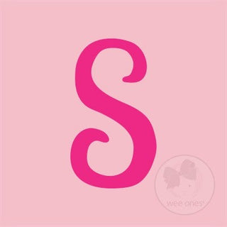 Medium Light Pink w/Hot Pink Monogram Hair Bow on Clippie, Wee Ones, Alligator Clip, Alligator Clip Hair Bow, cf-type-hair-bow, cf-vendor-wee-ones, Clippie, Grosgrain, Hair Bow, Initial, Init