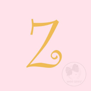 Medium Light Pink w/Metallic Gold Initial Hair Bow on Clippie, Wee Ones, Alligator Clip, Alligator Clip Hair Bow, cf-type-hair-bow, cf-vendor-wee-ones, Clippie, CM22, Grosgrain, Hair Bow, Ini