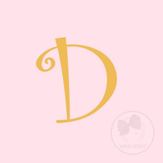 Medium Light Pink w/Metallic Gold Initial Hair Bow on Clippie, Wee Ones, Alligator Clip, Alligator Clip Hair Bow, cf-type-hair-bow, cf-vendor-wee-ones, Clippie, CM22, Grosgrain, Hair Bow, Ini
