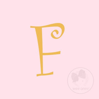 Medium Light Pink w/Metallic Gold Initial Hair Bow on Clippie, Wee Ones, Alligator Clip, Alligator Clip Hair Bow, cf-type-hair-bow, cf-vendor-wee-ones, Clippie, CM22, Grosgrain, Hair Bow, Ini
