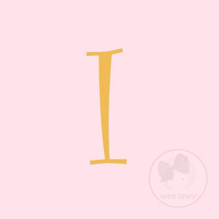 Medium Light Pink w/Metallic Gold Initial Hair Bow on Clippie, Wee Ones, Alligator Clip, Alligator Clip Hair Bow, cf-type-hair-bow, cf-vendor-wee-ones, Clippie, CM22, Grosgrain, Hair Bow, Ini