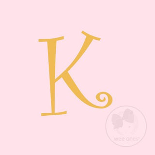 Medium Light Pink w/Metallic Gold Initial Hair Bow on Clippie, Wee Ones, Alligator Clip, Alligator Clip Hair Bow, cf-type-hair-bow, cf-vendor-wee-ones, Clippie, CM22, Grosgrain, Hair Bow, Ini