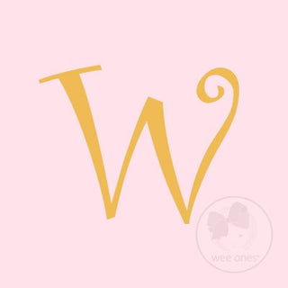Medium Light Pink w/Metallic Gold Initial Hair Bow on Clippie, Wee Ones, Alligator Clip, Alligator Clip Hair Bow, cf-type-hair-bow, cf-vendor-wee-ones, Clippie, CM22, Grosgrain, Hair Bow, Ini