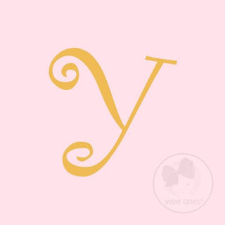 Medium Light Pink w/Metallic Gold Initial Hair Bow on Clippie, Wee Ones, Alligator Clip, Alligator Clip Hair Bow, cf-type-hair-bow, cf-vendor-wee-ones, Clippie, CM22, Grosgrain, Hair Bow, Ini