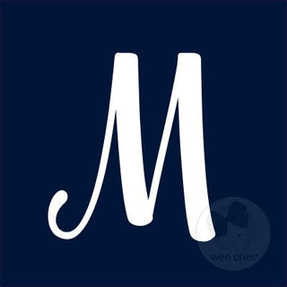 Medium Navy w/White Monogram Hair Bow on Clippie, Wee Ones, Alligator Clip, Alligator Clip Hair Bow, cf-type-hair-bow, cf-vendor-wee-ones, Clippie, Grosgrain, Hair Bow, Initial, Initial Hair 
